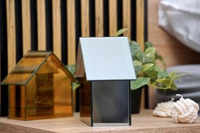 LED skleněný domeček ELITE, šedý - více velikostí Veľkosť: S