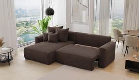 Rohová sedačka Baria (L) (čokoládová). Akcia -20%. Vlastná spoľahlivá doprava až k Vám domov. 1133087