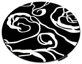 Okrúhly koberec HAMPTON Rosa ruža, kvety čierna