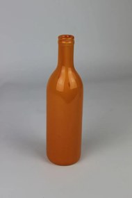 Oranžová keramická váza v tvare fľaše 21cm