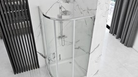 Štvrťkruhový sprchový kút REA LOOK 80x80 cm, chróm/transparent - bez vaničky