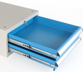 Skrinka pre dielenský stôl Solid, 2 zásuvky, modrá - ral 5012