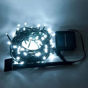 DECOLED Vonkajšia reťaz SOLAR 10 m, ľadovo biela, 100 diód
