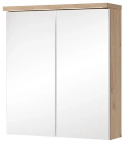 Závěsná zrcadlová skříňka s LED osvětlením Sting 56 60 cm dub Artisan
