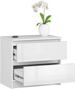 Komoda Liv 60 cm biela lesklá