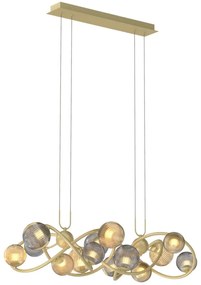 Wofi 7015-1404 - LED Luster na lanku METZ 14xG9/3,5W/230V zlatá/šedá