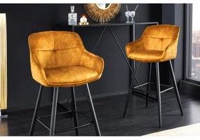 Barová stolička Euphoria 43687 Zamat - Žltá  - Komfort-nábytok
