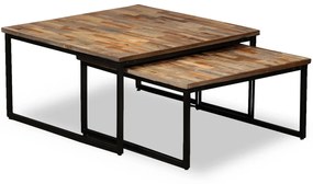 Stohovateľné konferenčné stolíky, 2 kusy, recyklované teakové drevo