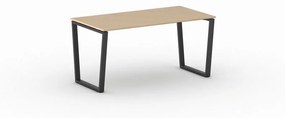 Kancelársky stôl PRIMO IMPRESS, čierna podnož, 1600 x 800 mm, biela