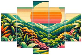 Obraz - Pestrofarebný západ slnka (150x105 cm)