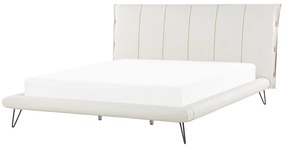 Biela posteľ z umelej kože 180 x 200 cm  BETIN Beliani