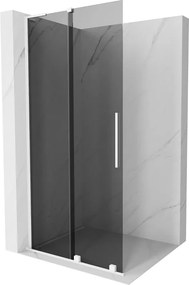 Mexen Velar L, posuvná sprchová zástena Walk-in 100 x 200 cm, 8mm šedé sklo, biela matná, 871-100-003-43-20