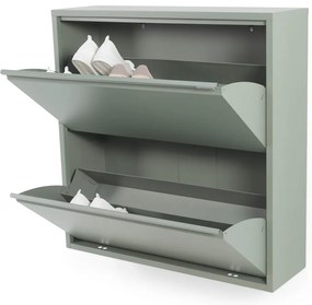 Zeleno-sivá kovová skrinka na topánky Billy – Spinder Design