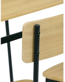 Jedálenský set Industrial so 4 stoličkami, 110 x70 x 76 cm, divoký dub