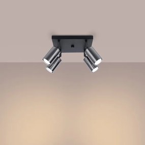 Sollux SL.1370 - Bodové svietidlo WINX 4xGU10/10W/230V čierna/chróm