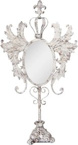 Antik kovové béžové stolové zrkadlo Clothilde - 37*14*68 cm