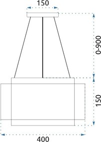 Toolight Toolight, LED závesné stropné svietidlo 40cm APP1000-CP, čierna-zlatá, OSW-07551