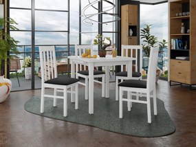 Rozkladací stôl so 4 stoličkami AL14, Morenie: biela - L, Poťahové látky: Kronos 7