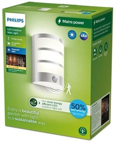 Philips - LED Vonkajšie nástenné svietidlo so senzorom PYTHON LED/3,8W/230V IP44