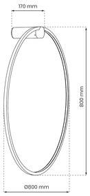 Nástenné LED svietidlo Saturno, 1x LED 46w, 4000k, g