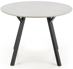 Stôl Balrog Okrúhly 100 Mdf/Oceľ – Svetlý Popolavý/Čierna