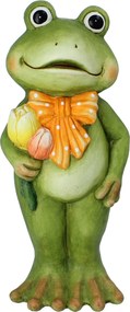 ZÁHRADNÁ FIGÚRKA – ŽABA S TULIPÁNMI, STOJACA, 19,5 x 17,5 x 45,5 CM *7539