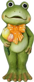ZÁHRADNÁ FIGÚRKA – ŽABA S TULIPÁNMI, STOJACA, 19,5 x 17,5 x 45,5 CM *7539
