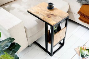 Dizajnový stôl na notebook s úložným priestorom Maliha 45 cm mango