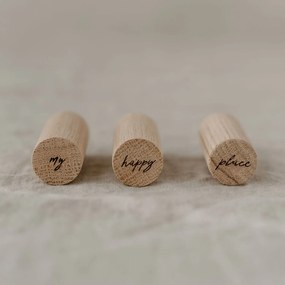Eulenschnitt Drevené háčiky Oak Wood My Happy Place – set 3 ks