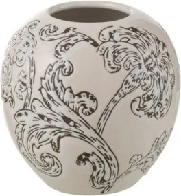 Bielo-čierna porcelánová váza s kvetmi Zen Ball – 11*11*11 cm