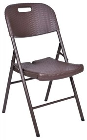 Skladacia stolička Rattan - hnedá