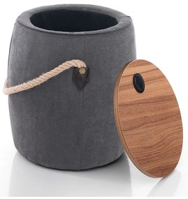 Sivý puf s úložným priestorom Tomasucci Barril