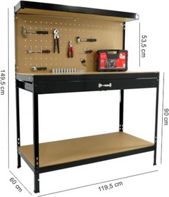 Garden Line PRACOVNÝ STÔL SO ZÁSUVKOU 120 x 60 x 150 CM *3601