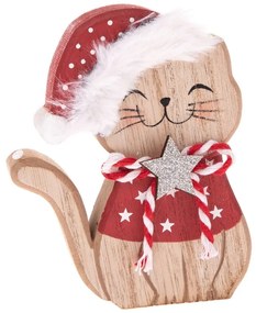 Drevená vianočná figúrka (výška 11 cm) Happy Cat – Dakls