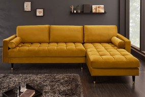 Rohová sedačka Cosy Velvet II horčicovo žltý zamat