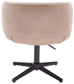 LuxuryForm DESIGN Kreslo MONTANA VELUR na čiernom kríži - latte