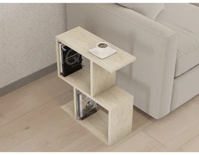 Odkladací stolík CROS, dekor mramoru, béžový