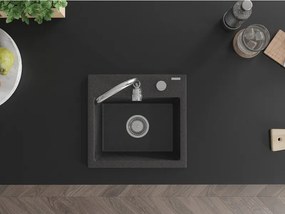 Mexen Milo - drez granitový 43,5x41,0cm, 1-komorový, čierna-škvrny, 6505441000-76