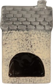 Béžový keramický domček na čajovú sviečku Lamont - 9*8*15 cm