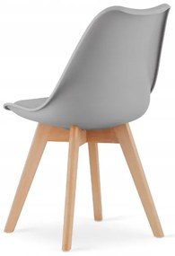 Jedálenský set 1+4, stôl KAMI 80x80 biely + stolička BALI MARK sivá