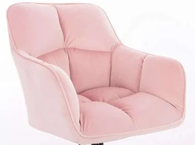 LuxuryForm DESIGN Kreslo AMALFI VELUR na čiernej podstave s kolieskami - ružové