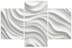 Obraz - 3D biele vlny (90x60 cm)