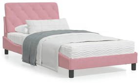Rám postele s čelom ružový 100x200 cm zamat 3207910
