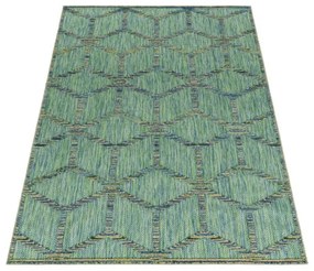 Šnúrkový koberec Bahama 3D romby zelený
