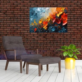 Obraz - Abstraktná maľba kvetov III. (90x60 cm)