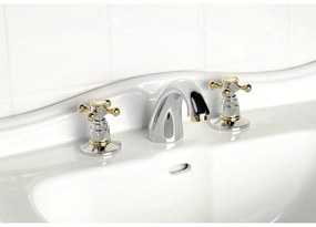 Umývadlová batéria v lesklej strieborno-zlatej farbe Antea - Sapho