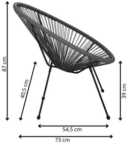 Záhradné kreslo oválne, výška 87 cm Springos - GF0086