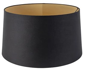 Tienidlo na lampu z bavlny čierne 40/45/25 so zlatým vnútrom