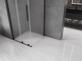 Mexen Velar L, sprchový kút s posuvnými dverami 110 x 110 cm, 8mm sklo námraza, čierna matná, 871-110-110-33-70