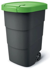 Záhradná nádoba s odolnými kolieskami, 110 l, zelená / antracit